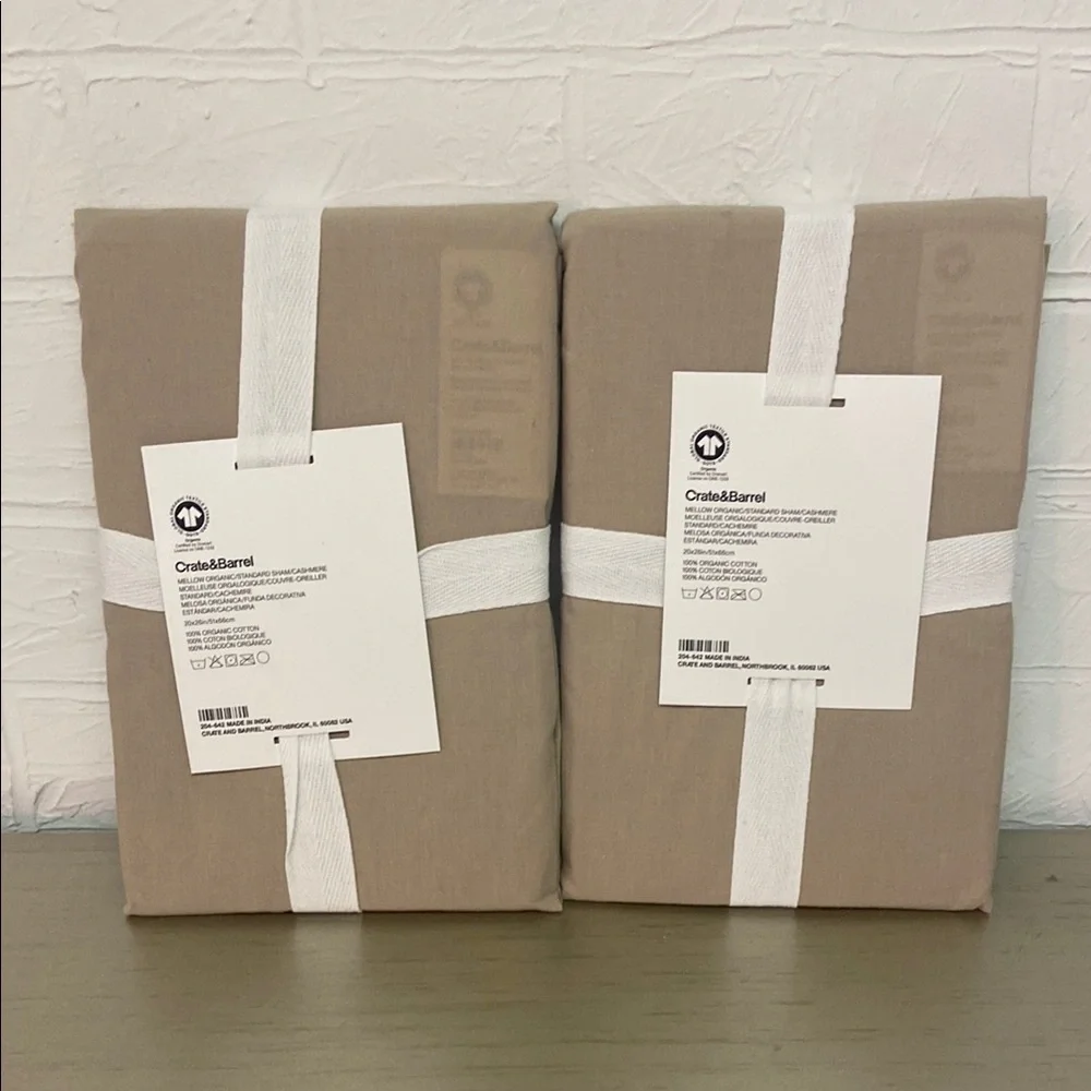 Crate & Barrel, Mellow Organic Cotton Shams, Standard Sham, Neutral, 100% Cotton